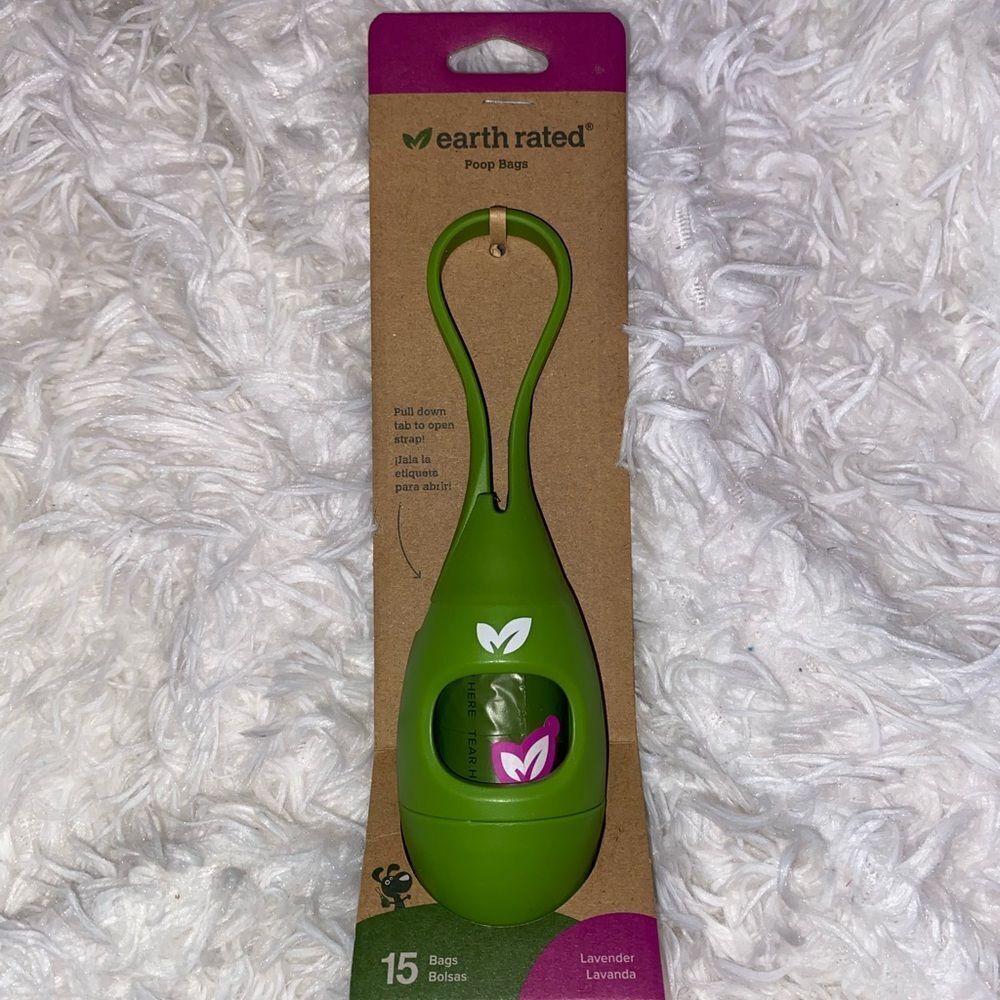 *NIB* earth rated Pet Poop Bags (15) & Bag Holder, Lavender Scented
